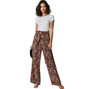 Primark Trousers Pants Womens 6 Multi Paisley Wide Leg Palazzo High Rise Boho